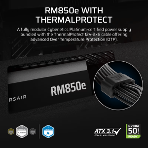 Захранващ блок Corsair RMe RM850e Black 850W 80+ Platinum ATX 3.1, Thermal Protect