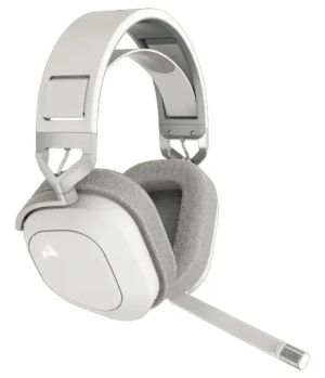 Геймърски слушалки с микрофон Corsair HS80 MAX White безжични и блутут PC/PS5/PS4