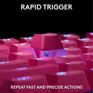 Геймърска механична клавиатура Logitech G Pro X RAPID TKL, Magnetic Analog Switch, Magenta