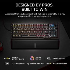 Геймърскa механична клавиатура Corsair Vanguard Pro 96 Hall Effect - Hyperdrive Magnetic Switch
