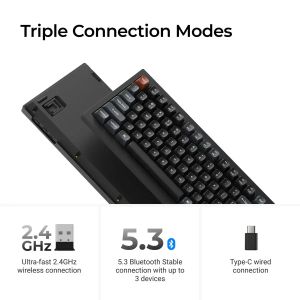 Безжична механичка клавиатура Keychron V1 Ultra 8K - Silk POM Switch Brown