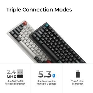 Безжична механичка клавиатура Keychron Q6 Ultra 8K Black - Silk POM Switch Brown