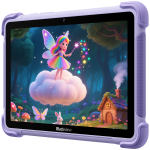 Blackview LINK 1 Kids WiFi 4/64GB 8.68-inch HD IPS 1340x800 60Hz 360nits RK3562 Quad-core 2.0GHz 5+8MP Cam 5000mAh WiFi 6 BT 5.0 Dual Speakers with Smart-K Support Tempered Film Stylus Pen Android 16 Dreamy Purple