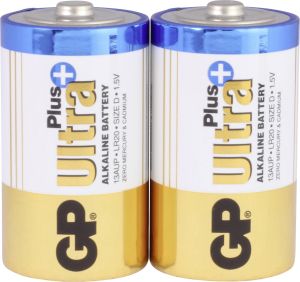 Алкална батерия GP ULTRA PLUS LR20 /2 бр. в опаковка/ 1.5V