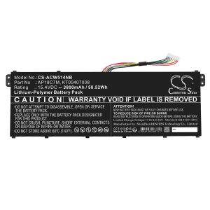 Батерия  за лаптоп  ACER ConceptD 3 CN316-73G-729B, Swift 3 SF313-52-507Z, TravelMate Spin P4, AP18C7M  LiPo 15.4V 3800 mAh CAMERON SINO