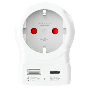 Skross универсален адаптер Europe to UK + 1 x USB  A/C порт, 20W 1500283E