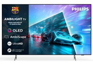 Телевизор Philips 55OLED761/12, 55" 4K UHD OLED, 3840x2160, 120Hz VRR, DVB-T/T2/C/S/S2, 3 sided Ambilight, HDR10+ Adaptive, Titan OS, Dolby Vision, Atmos, DTS:X, P5 Perfect Picture /Al, AirPlay2  Stream, 1000 nits, BT 5.2, 4*HDMI, 2* USB, 802.11ac,  20W R