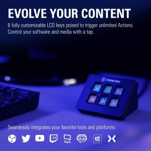 Контролер Elgato Stream Deck Mini, 6LCD бутона, Черен
