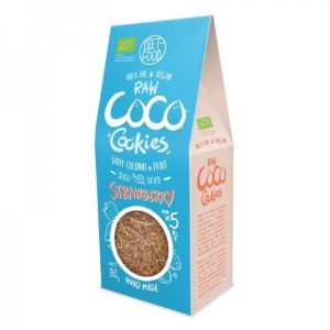 Diet Food Био веган сурови кокосови бисквити с ягода 80 г
