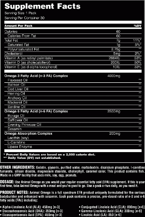 Animal Omega 30 пакета