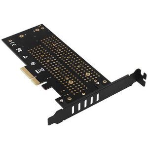 Адаптер PCIe към M.2 Axagon PCIe 3.0 x4 към 2x M.2 NVMe SATA (PCEM2-D)