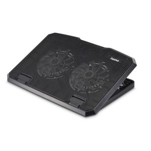 Охлаждаща подложка за лаптоп Hama Black Metal до 15.6" регулируема 2 вентилатора (00126806)