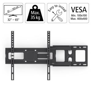 Стойка за телевизор Hama FULLMOTION стенна подвижна 32-65" 35кг VESA 400x400 (00118124)