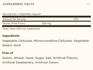 Solgar Taurine 500 mg 50 веган капсули