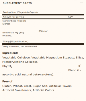 Solgar Rhodiola Root Extract 60 веган капсули