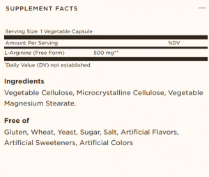Solgar L-Arginine 500 mg 50 веган капсули
