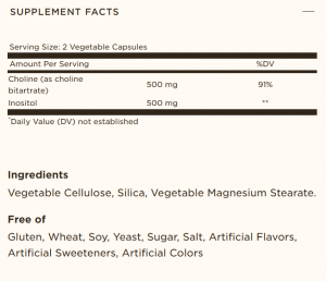 Solgar Choline & Inositol 50 веган капсули