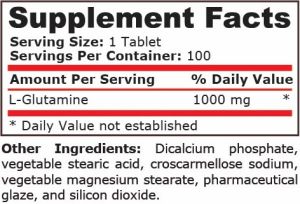 Pure Nutrition L-glutamine 1000 mg 100 Tablets