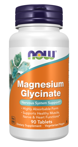 Now Foods Magnesium Glycinate 90 Tablets