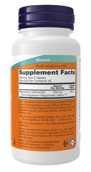 Now Foods Magnesium Glycinate 90 Tablets