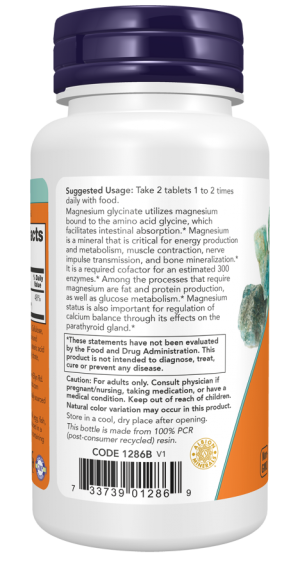 Now Foods Magnesium Glycinate 90 Tablets