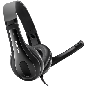 Слушалки с микрофон Canyon USB 2m Черен (CNS-CHSU1B)