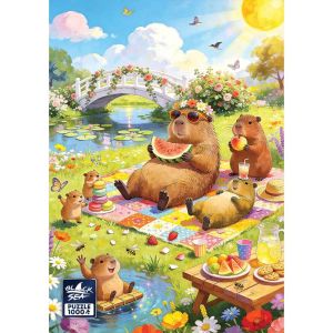 Пъзел Black Sea Семеен капибара пикник – 1000 части