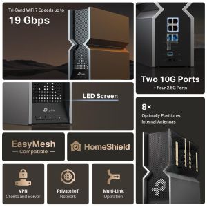 Безжичен рутер TP-Link Archer BE800 Tri-Band Wi-Fi 7