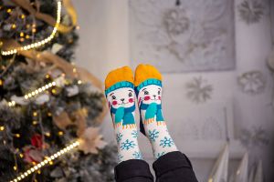 Коледни Бамбукови чорапи със Заек