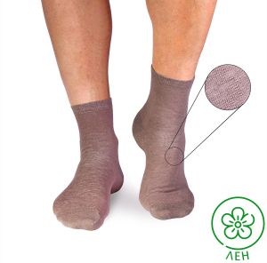 Ленени чорапи над глезена - Сив – мъжки