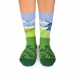 Arty Socks чорапи с Лалета и Мелници - Зелен