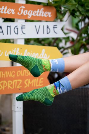 Arty Socks чорапи с Лалета и Мелници - Зелен
