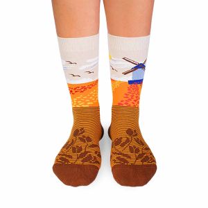 Arty Socks чорапи с Лалета и Мелници - Жълт