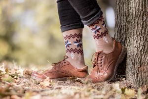 Вълнени чорапи със Снежинки - Бежов – мъжки