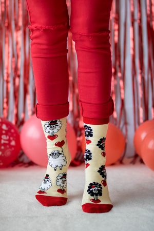 Arty Socks чорапи Влюбена Овца - Екрю