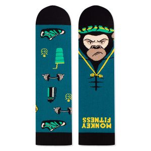 Arty Socks чорапи с Маймуна Фитнес Маниак - Тюркоаз