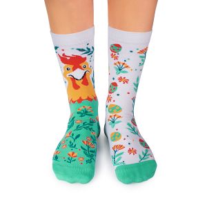 Arty Socks чорапи с Великденска Кокошка - Бял
