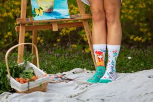 Arty Socks чорапи с Великденска Кокошка - Бял
