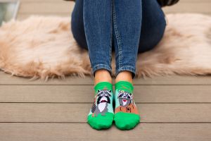 Arty Socks къси чорапи Влюбени Еноти - Зелен