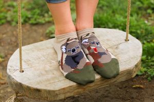 Arty Socks къси чорапи Влюбени Коали - Каки