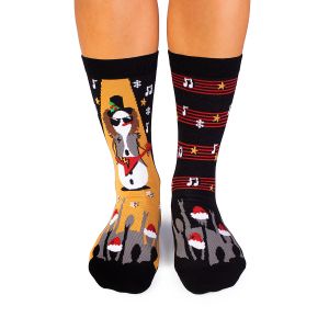 Arty Socks Коледни чорапи със Снежко Рокаджия - Черен