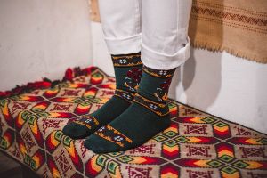 Вълнени чорапи с Шевици - Тъмнозелен – мъжки