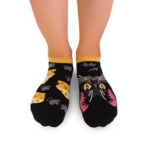 Arty Socks къси чорапи с Черна Котка