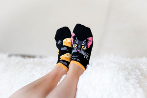 Arty Socks къси чорапи с Черна Котка
