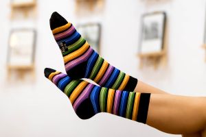 Фини Бамбукови чорапи с Дъга - Светъл – дамски