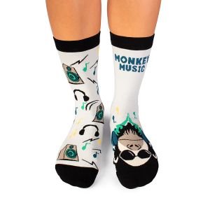 Arty Socks чорапи с Маймуна DJ - Бледосин