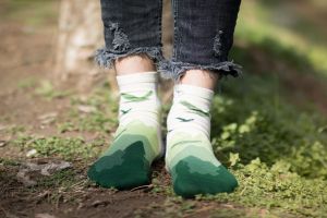 Фини Памучни чорапи над глезена Полет - Зелен – мъжки