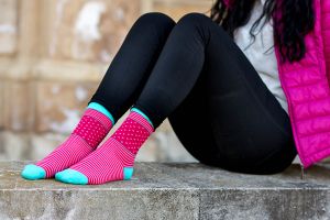 Фини Бамбукови чорапи на Рингели и Точки - Фушия – дамски