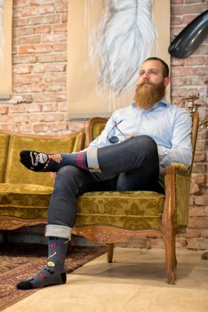 Arty Socks чорапи с Маймуна Бизнесмен - Антрацит