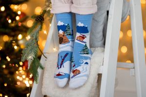 Arty Socks Коледни чорапи с Капибарата Георги - Син